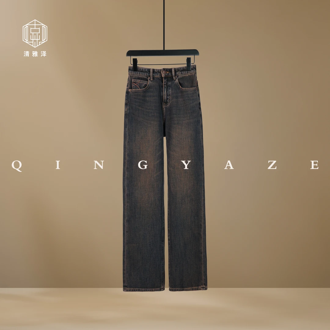 水洗浆果红！百搭显瘦微弹糯米棉抓绒牛仔裤！GZ4740