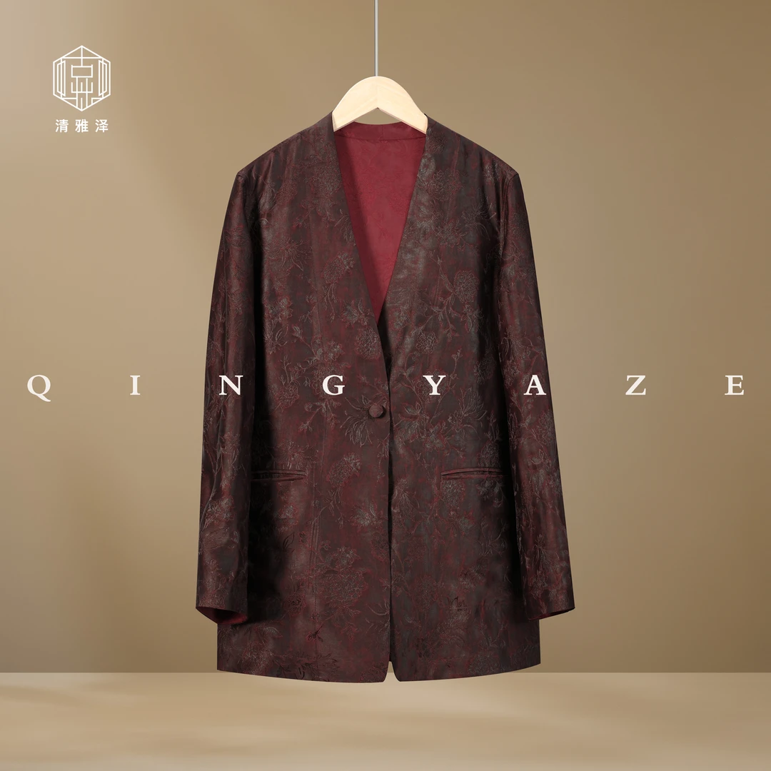 陈年佳酿女儿红！桑蚕丝交织香云纱双面穿西服！GZ4605