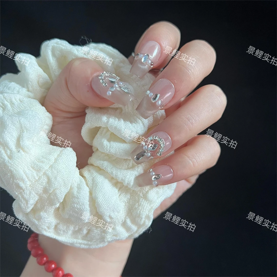 【希拉公主】景鲤实拍纯手工简约轻奢超闪纯欲千金风穿戴甲