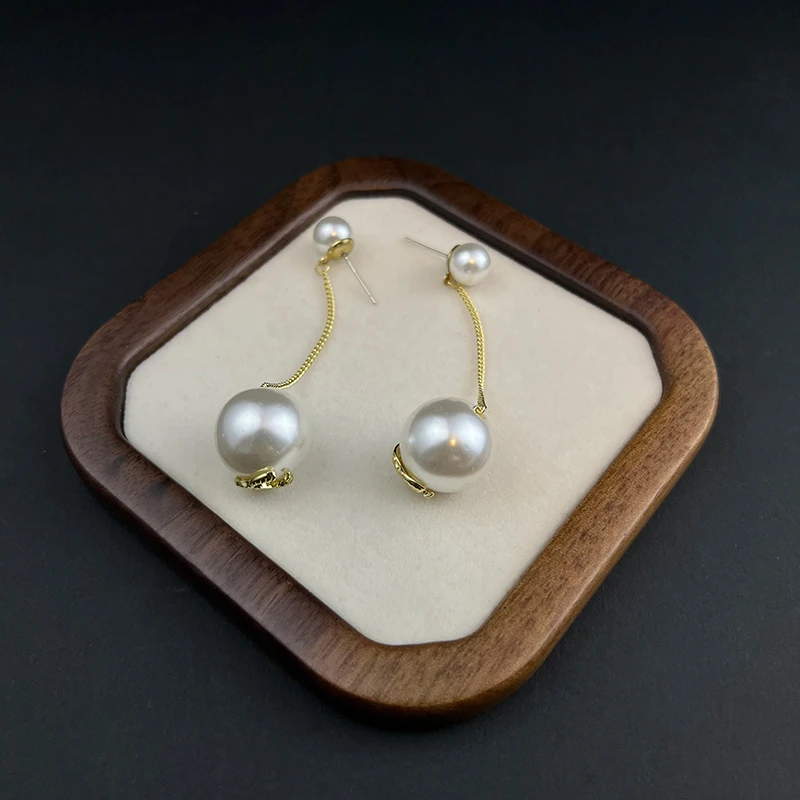 铜合金仿珍珠耳饰 香香珠珠吊坠耳环 时尚百搭气质 WM-0011