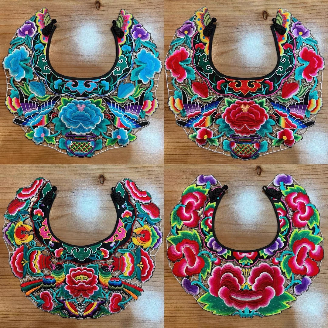 苗疆苗族披肩云肩汉服百搭少数民族绣片刺绣花新款半成品配件DIY