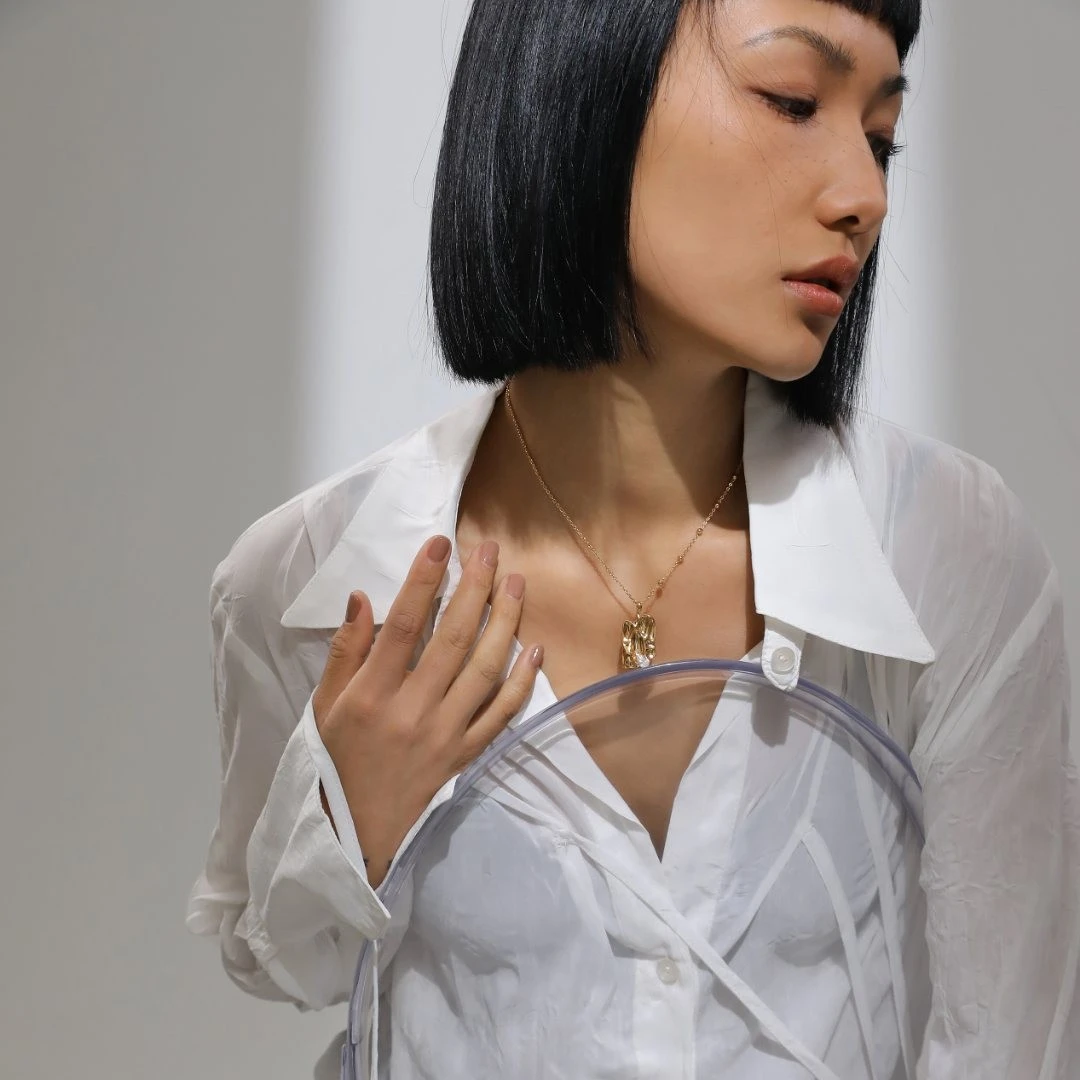 坠链均925银 自然剥落的树皮小众设计个性时尚设计感项链