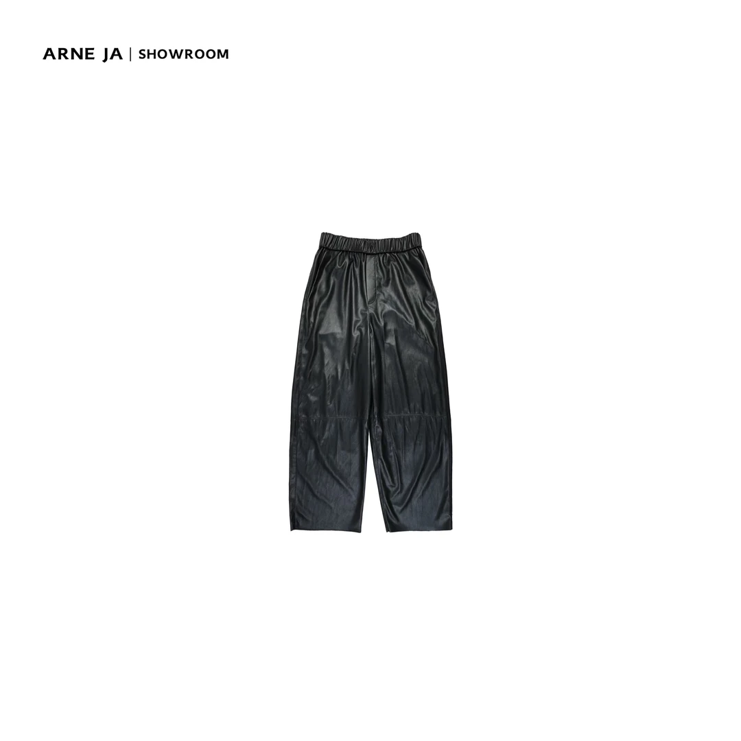 ARNE JA｜“经典返场”特殊拼接立裁高光油蜡植鞣茧形环保皮九分裤