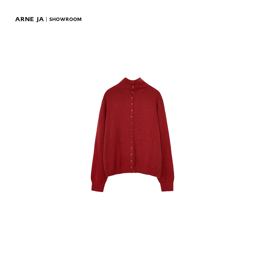 ARNE JA | 呼吸感浣熊绒羊毛高领打底开衫A004