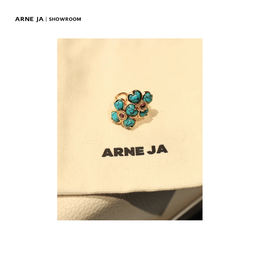 铜合金戒指 ARNE JA｜“手工坊系列”法国小众花瓣异域开口戒指