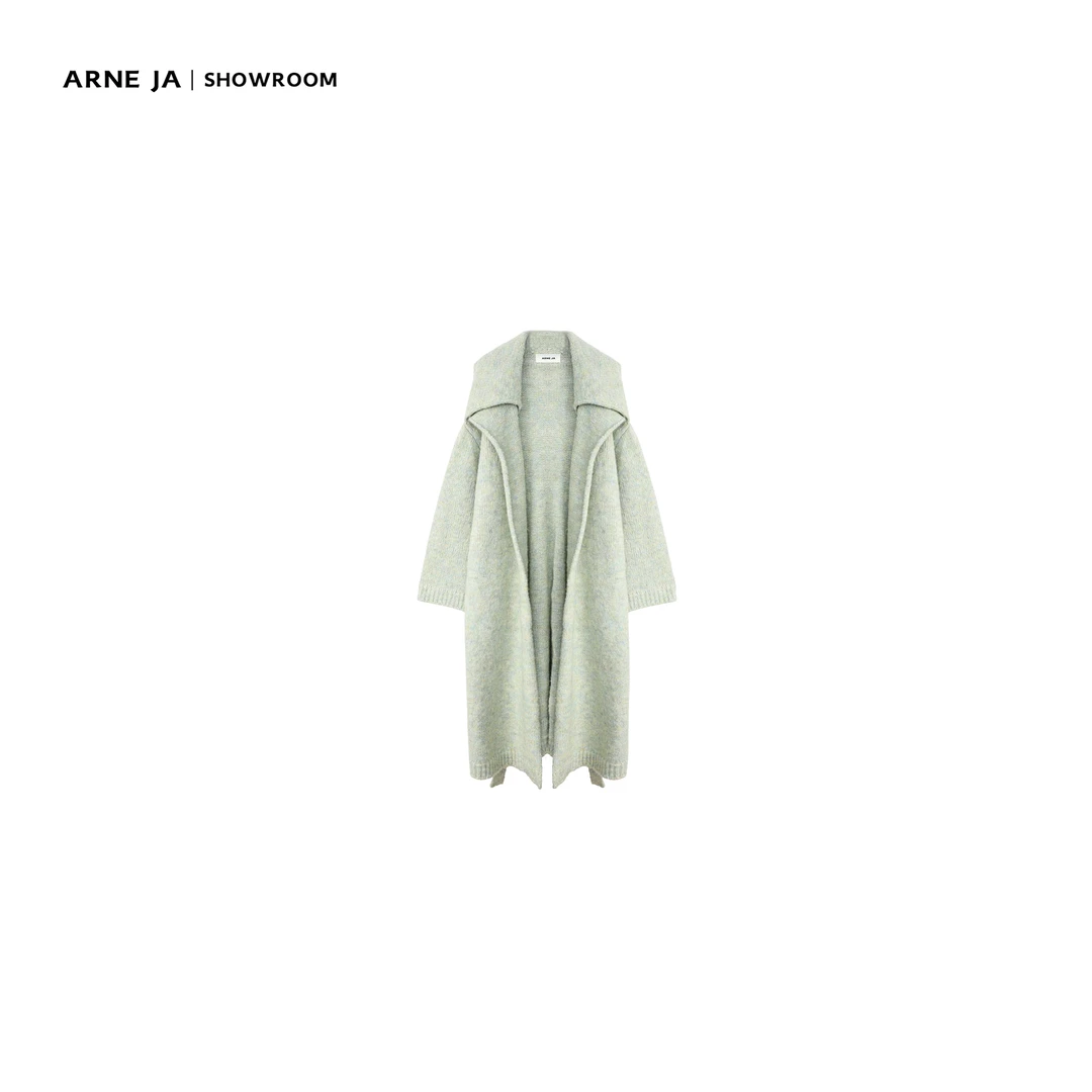 ARNE JA | 斑斓系列大翻领慵懒松弛羊驼毛长款针织外套A031