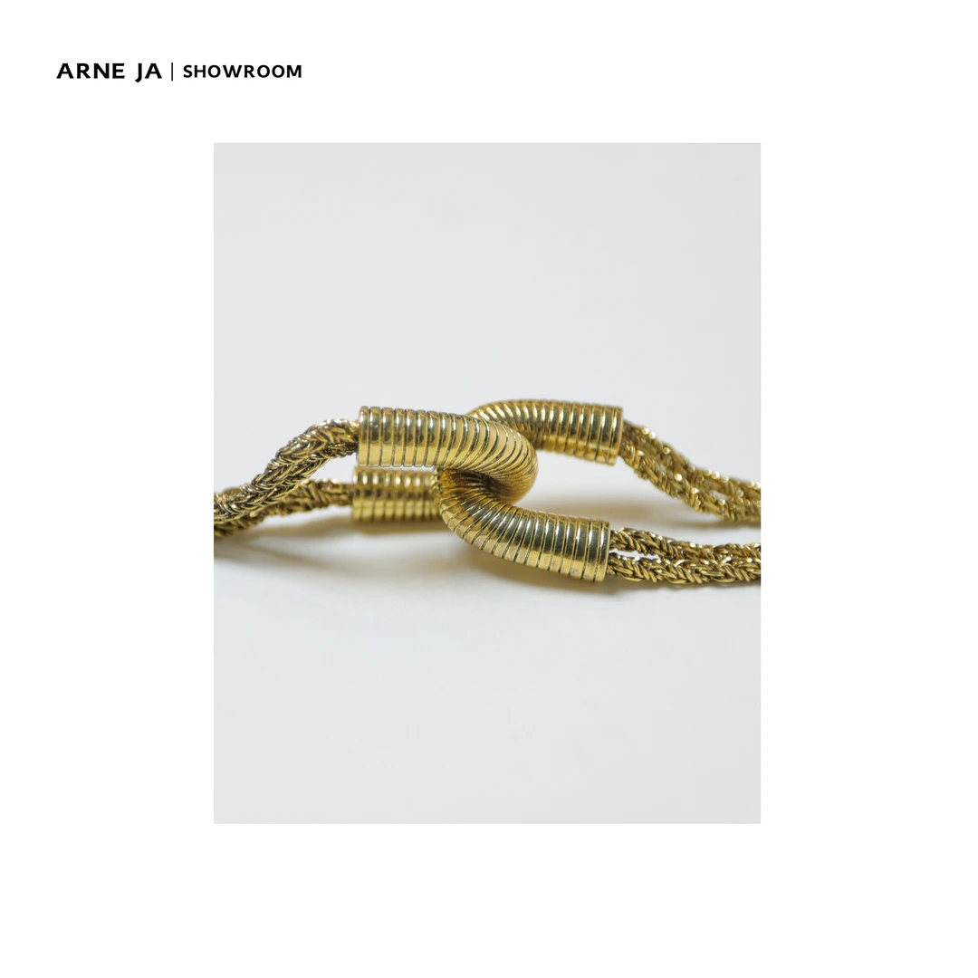 铜合金项链 ARNE JA | 法国复古小众锁扣手工编织项链