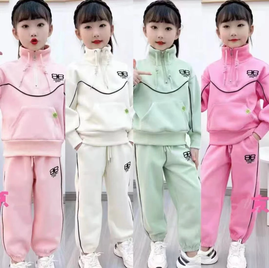 儿童运动两件套2025春秋新款女童中大童洋气时尚休闲卫衣网红套装