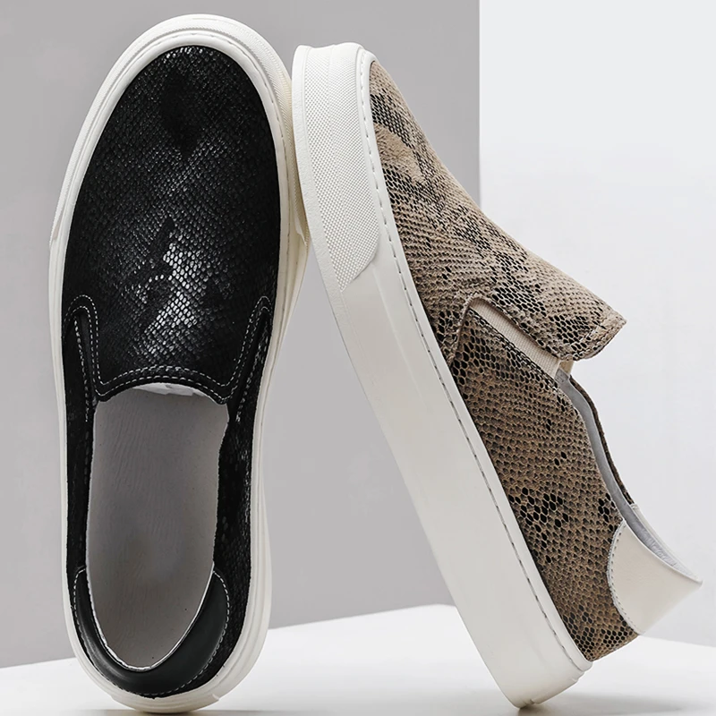 一脚蹬男鞋真皮休闲鞋2025新款鞋子男款秋款透气高档男士乐福板鞋