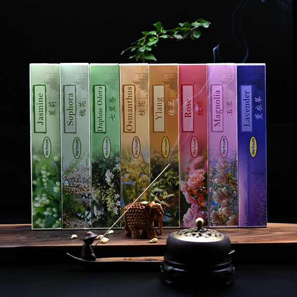 天然花香线香桂花玫瑰茉莉家用室内檀香助睡眠持久香薰熏香20支盒