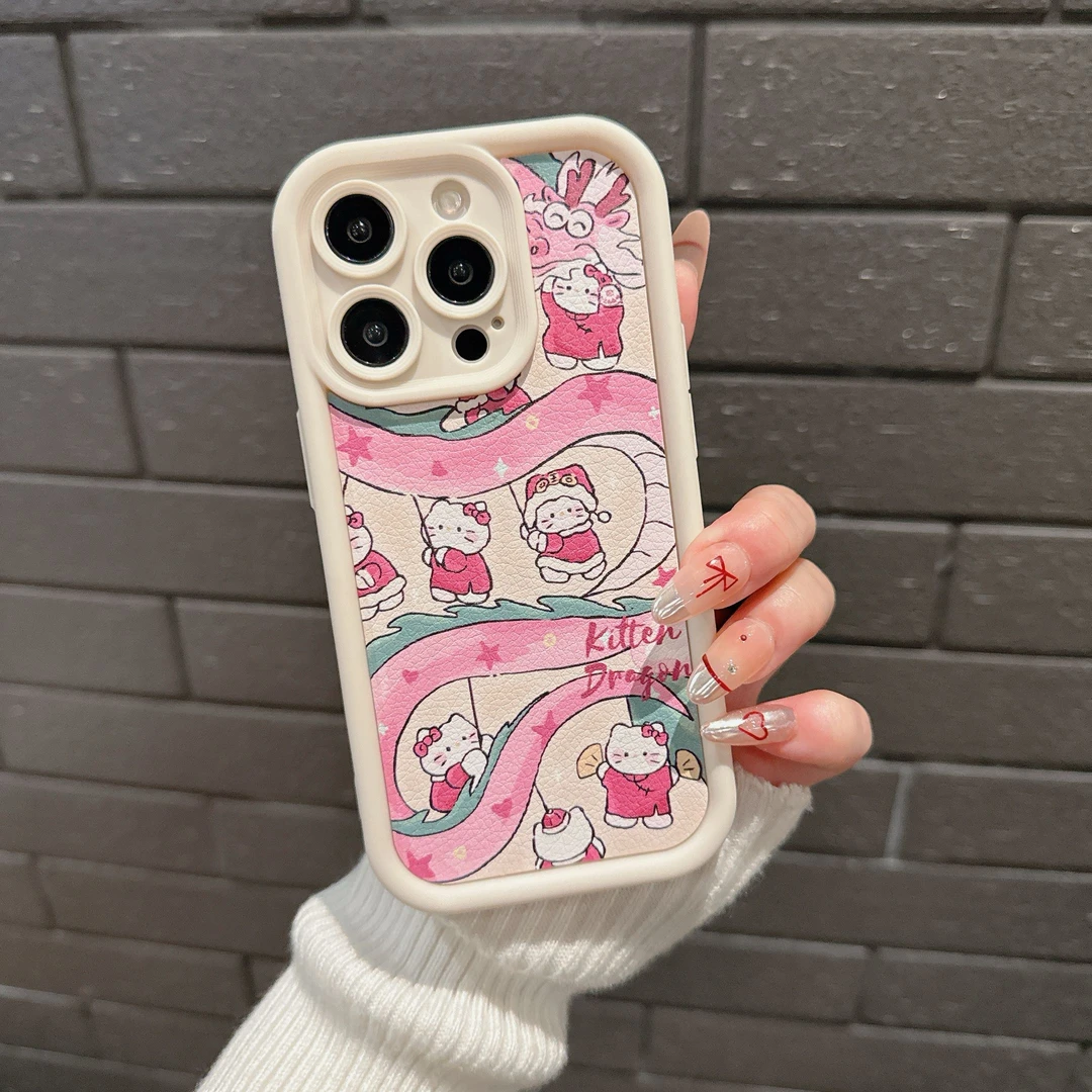 龙年凯蒂猫天眼阶梯苹果15全包手机壳oppo小米vivo华为mate60创意