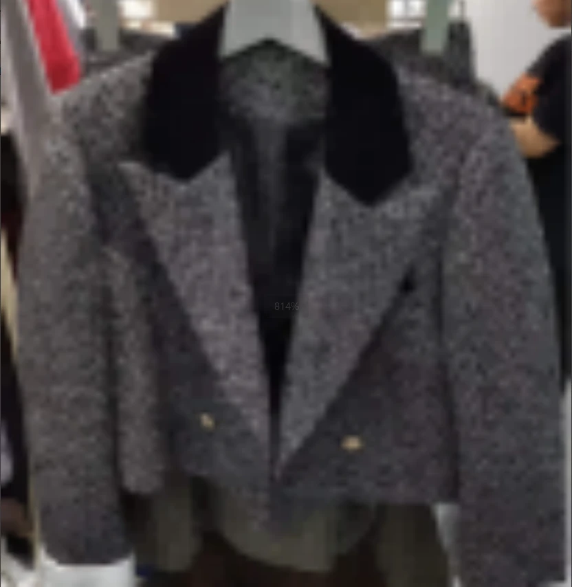 清清【邱肉瑶清】系带撞色气质小香外套法式