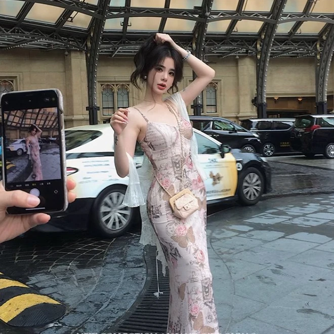 清【邱肉瑶清】复古印花开衫女夏季新款修身