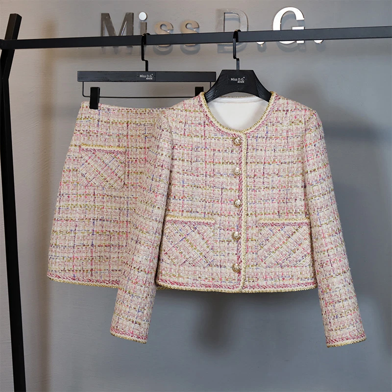 MissD.G.高级感气质小香风套装女2025秋季短外套半裙两件套X-E03