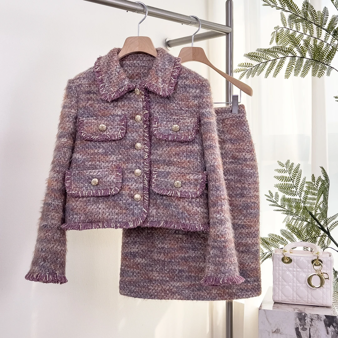 2024秋季名媛高端气质套装小香设计感时尚上衣半裙套装X-ZB294