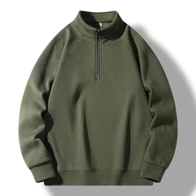半拉链保暖半拉链长袖纯色加厚户外休闲宽松立领保暖加绒半高领
