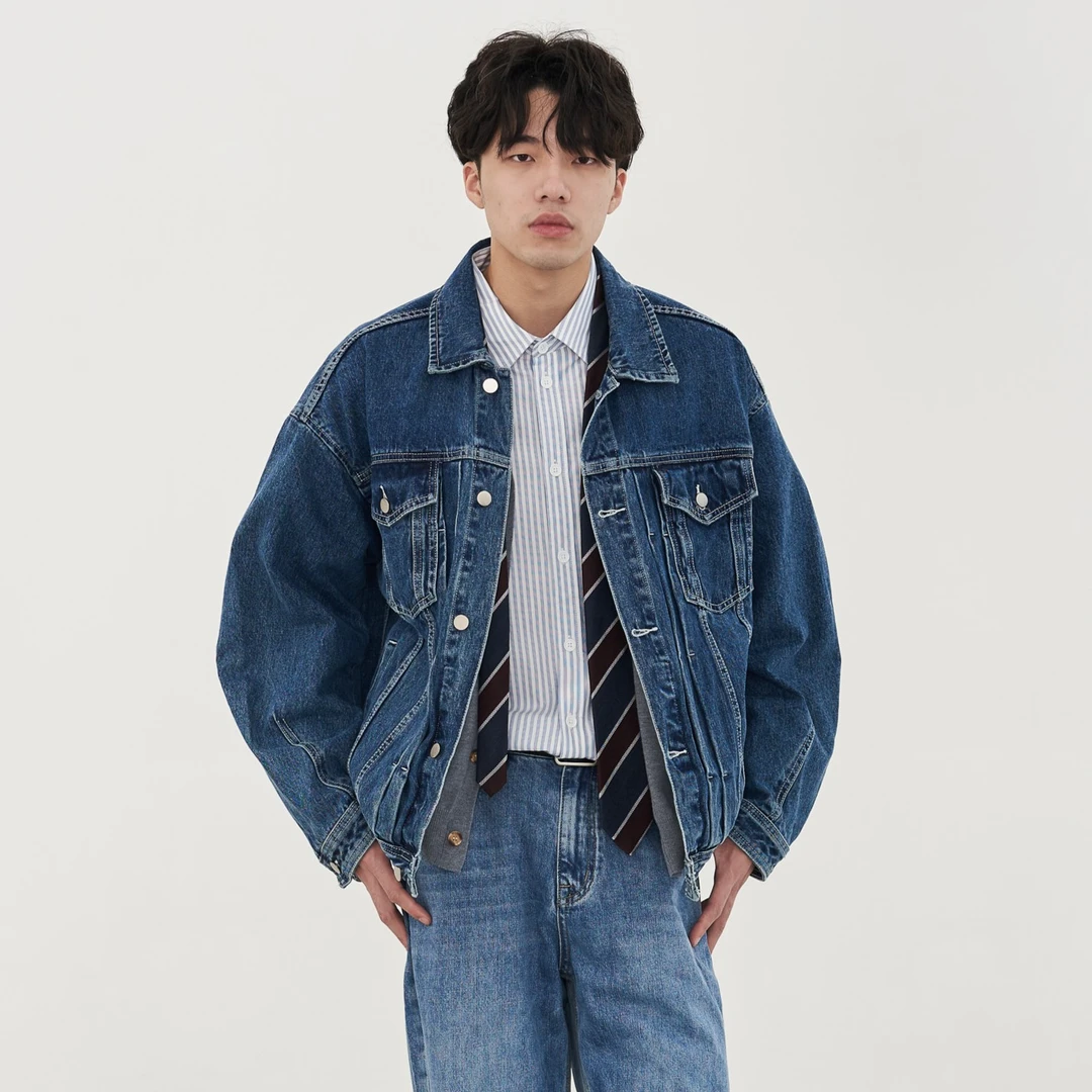 Liberty Kostume 牛仔夹克复古宽松休闲港风韩版牛仔夹克外套男