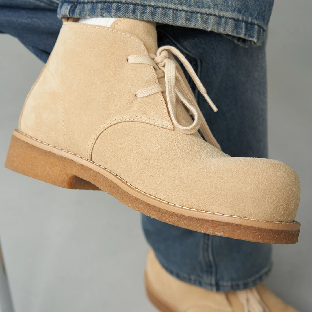 Liberty Kostume 靴子皮鞋米黄色复古低跟休闲通勤百搭男