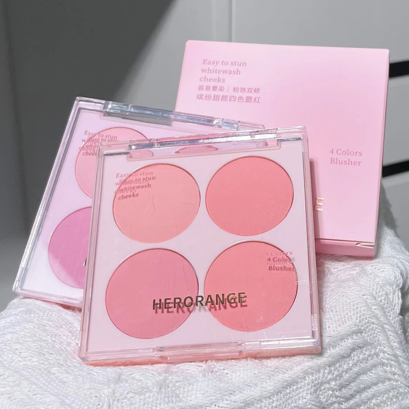 【网感腮红】四色腮红盘纯欲显白少女提气色腮紫膨胀新手胭脂提亮