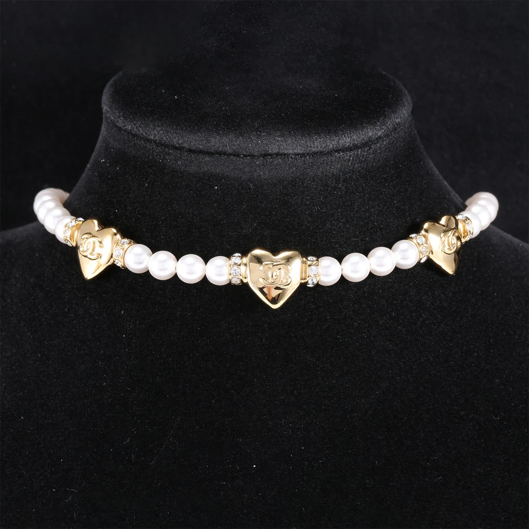99新 Chanel/香奈儿 【小北】珍珠爱心 choker 颈链 P234037336