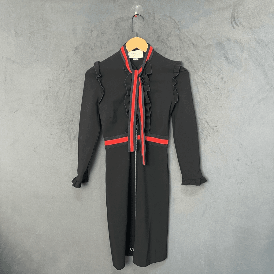 99新 GUCCI/古驰 【小北】Gucci 黑红连衣裙 XS码P224828412