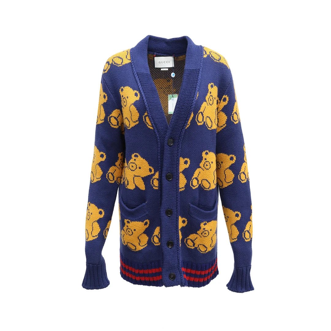 99新 GUCCI/古驰 【小北】小熊毛衣外套 羊毛 P234140371