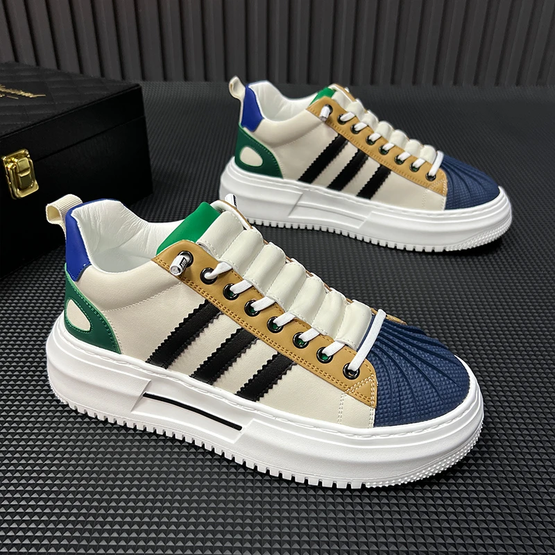 NY一脚蹬男鞋春秋贝壳头阿甘板鞋高级感百搭学生运动休闲增高潮鞋