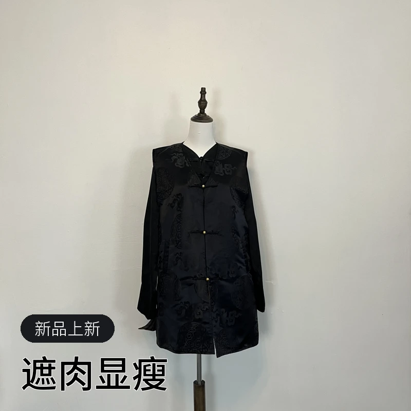 大码藏式又双层马甲遮肉显瘦百搭-衬衣单独拍复古
