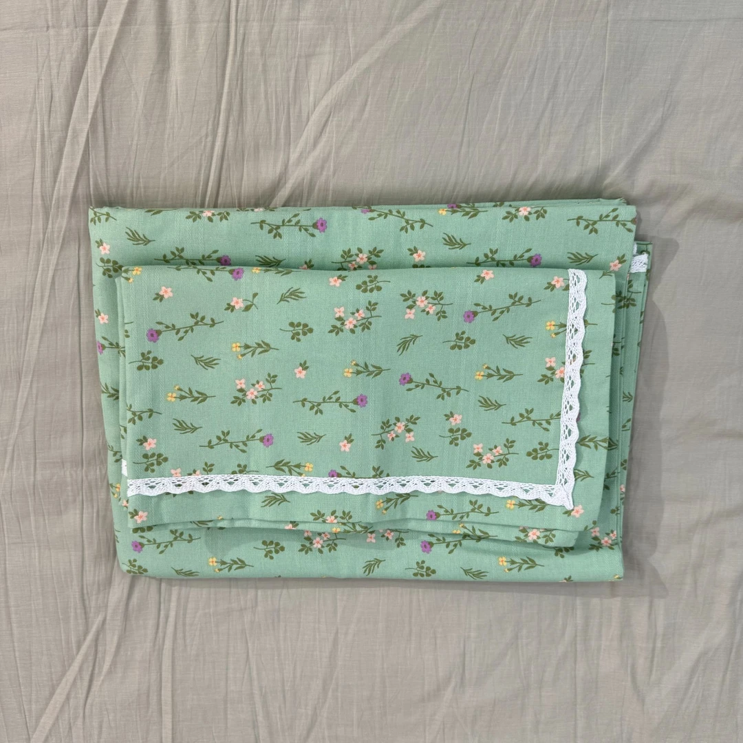 【粉紫小花】纯棉A类碎花枕套一对装