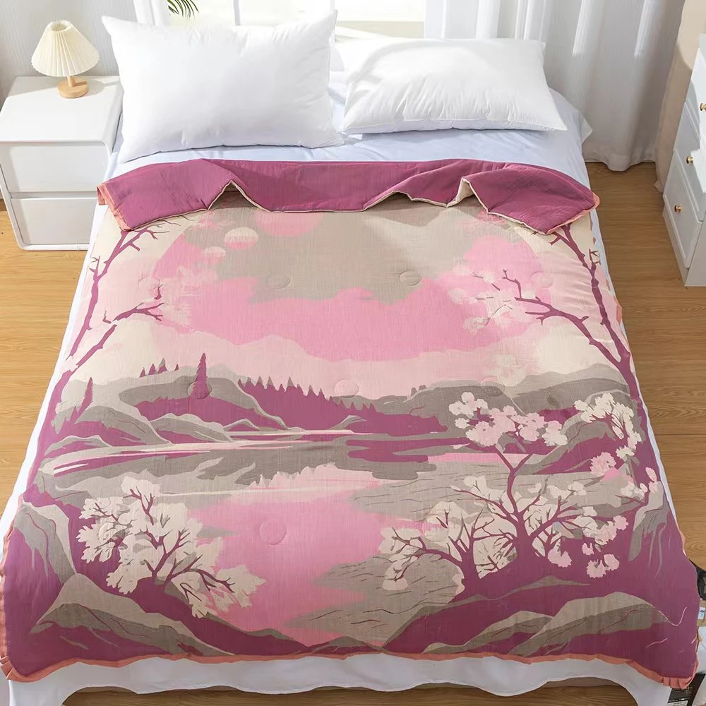 【日出】150*200纯棉双层纱亲肤可爱柔软盖被