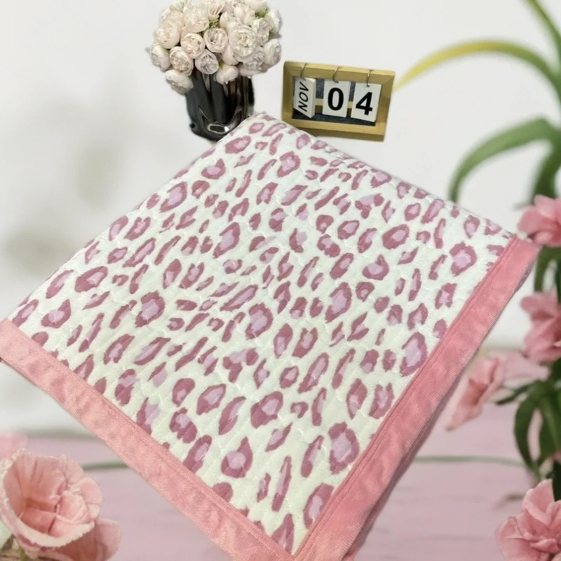 【豹纹粉】200*230双面可用亲肤柔软舒适小清新泰迪绒绒毯