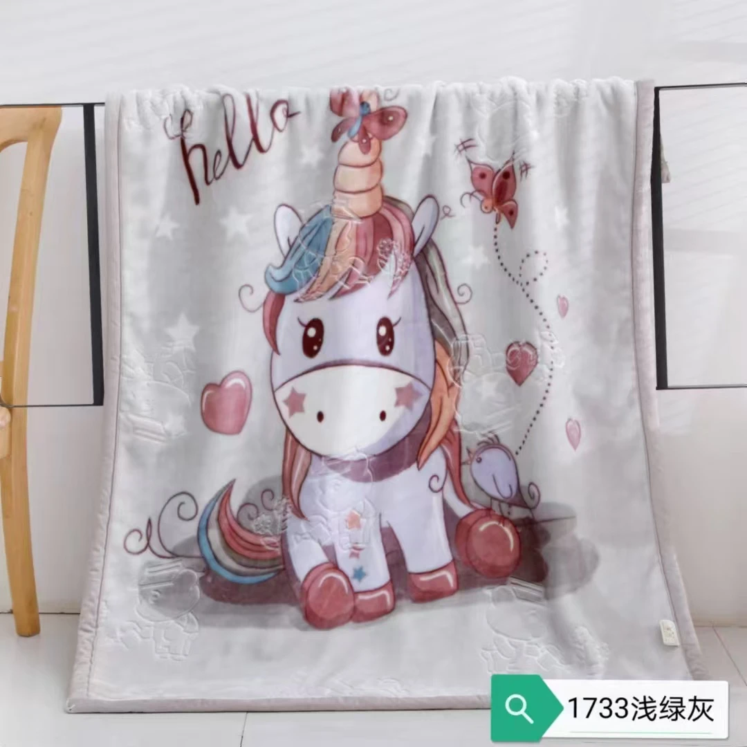 独角兽云毯秋冬可铺可盖