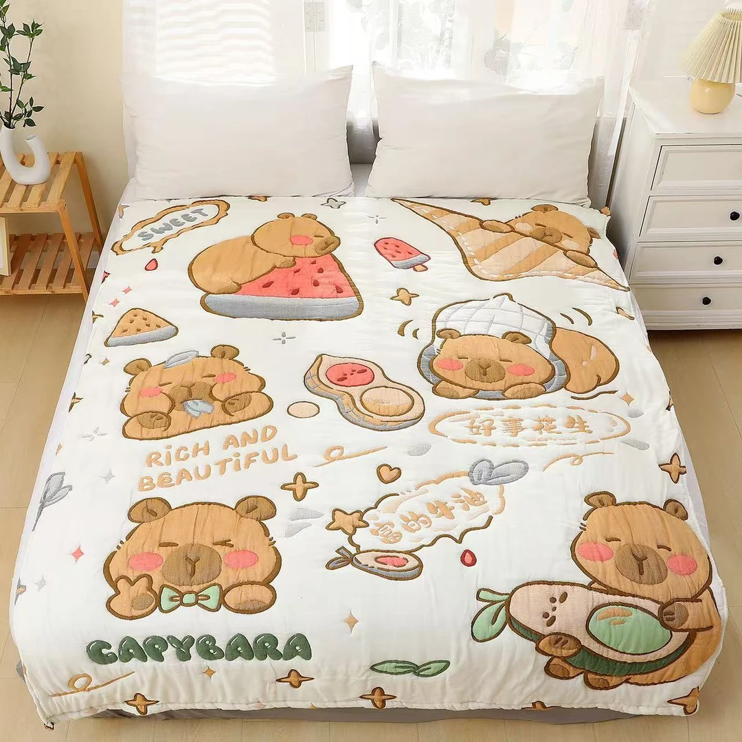 【如意卡皮】120*150单人卡通透气亲肤可爱成人柔软泡芙被