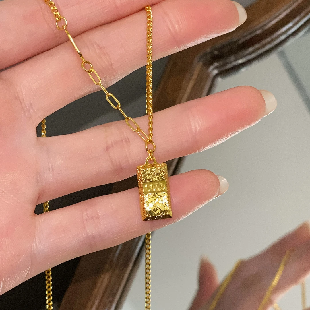 【清货专属链接】XL3604 碎冰暴富小金砖AB项链