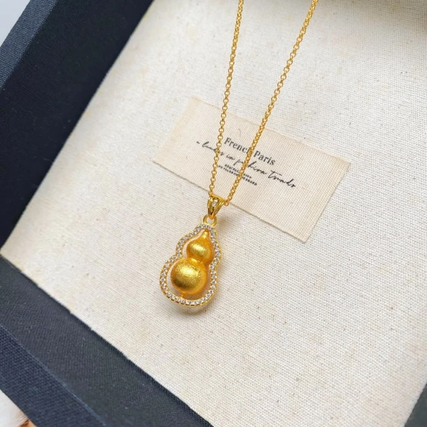 XL3580 福运连连拉丝葫芦项链 轻奢国风首饰