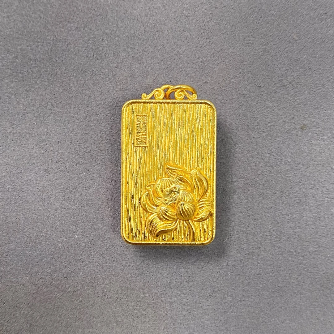 XL3454 镂空莲花平安无事牌吊坠【单独吊坠】