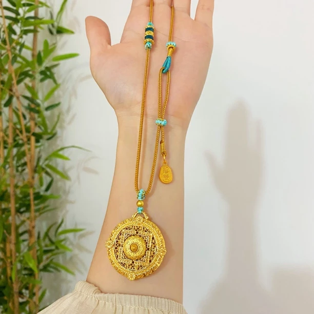 XL3554 藏韵心本妙莲编绳一体项链 国风轻奢首饰