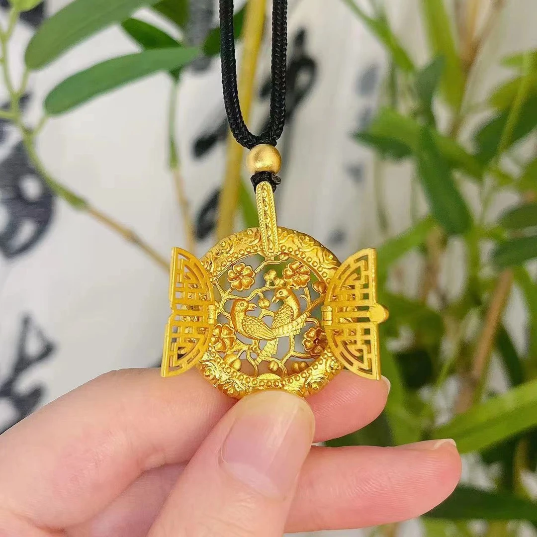 XL3076 高品质 开门见喜项链 古法时尚精美素款古风