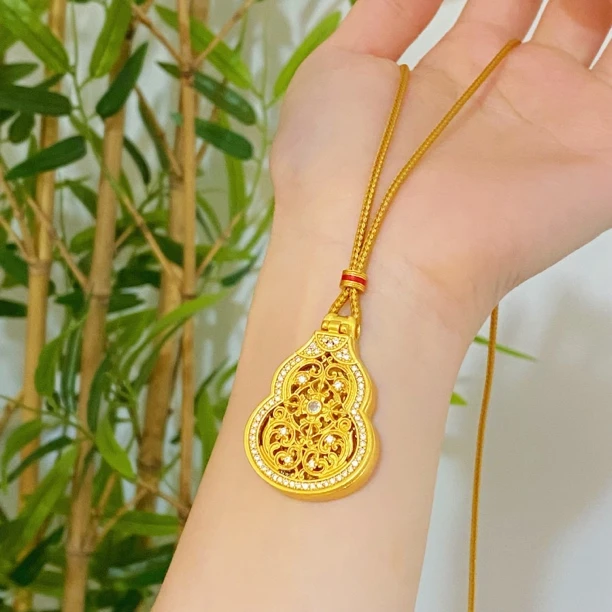 XL3489 佛佑葫芦编绳项链毛衣链