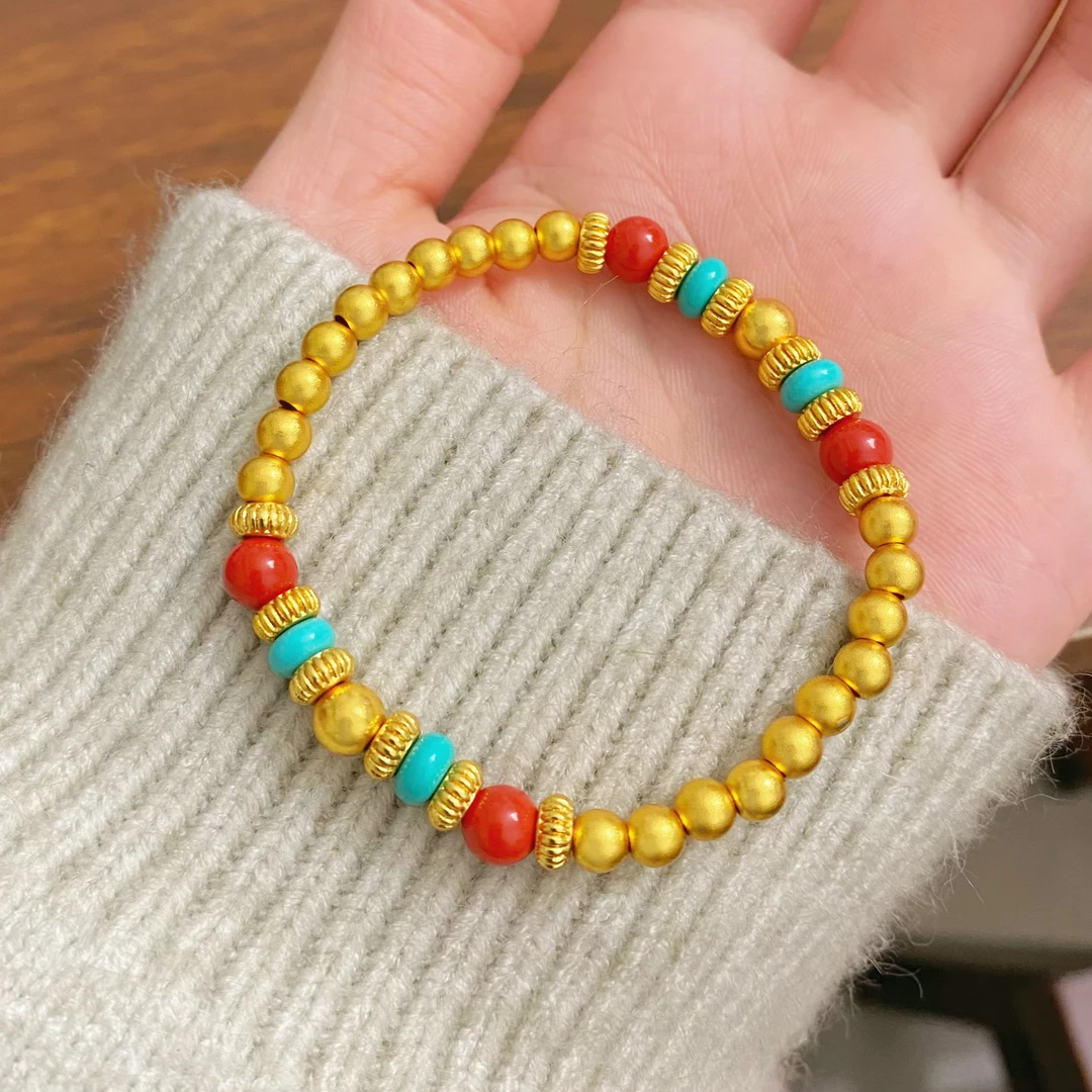 SL2425 南瓜珠绿石单圈手链 休闲百搭经典款手串