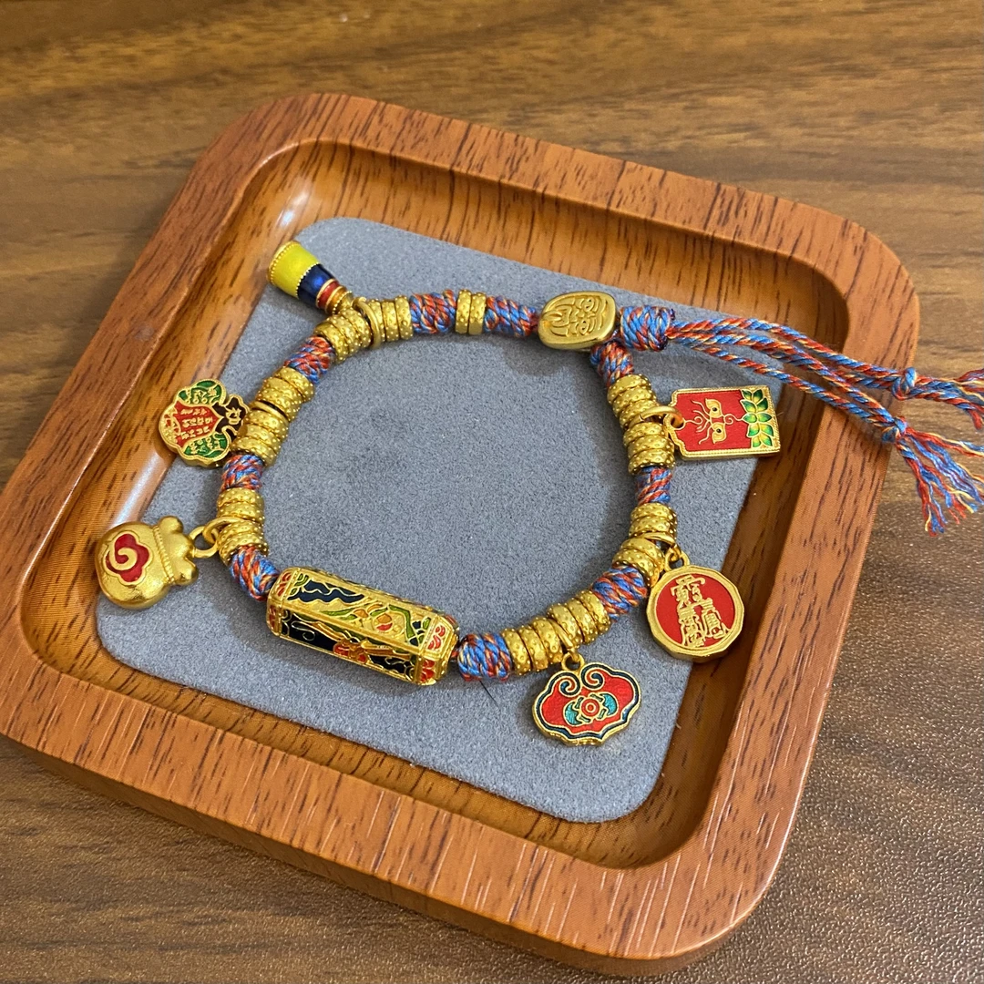 SL2402 唐卡多宝盘缠编绳手链中式国风