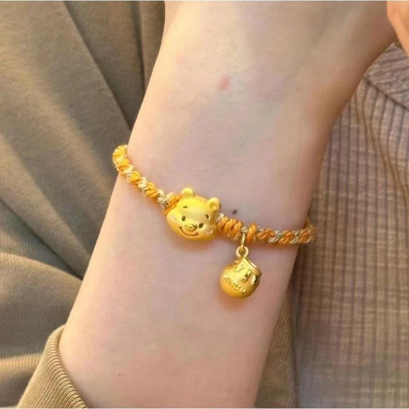SL2275 维尼熊蜜罐手链 卡通时尚编绳 七夕礼物