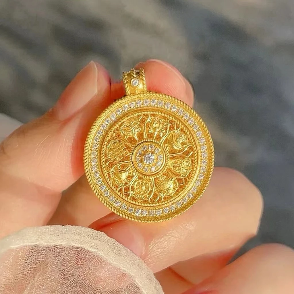 XL3308 满钻古法八宝罗盘吊坠【单独吊坠】