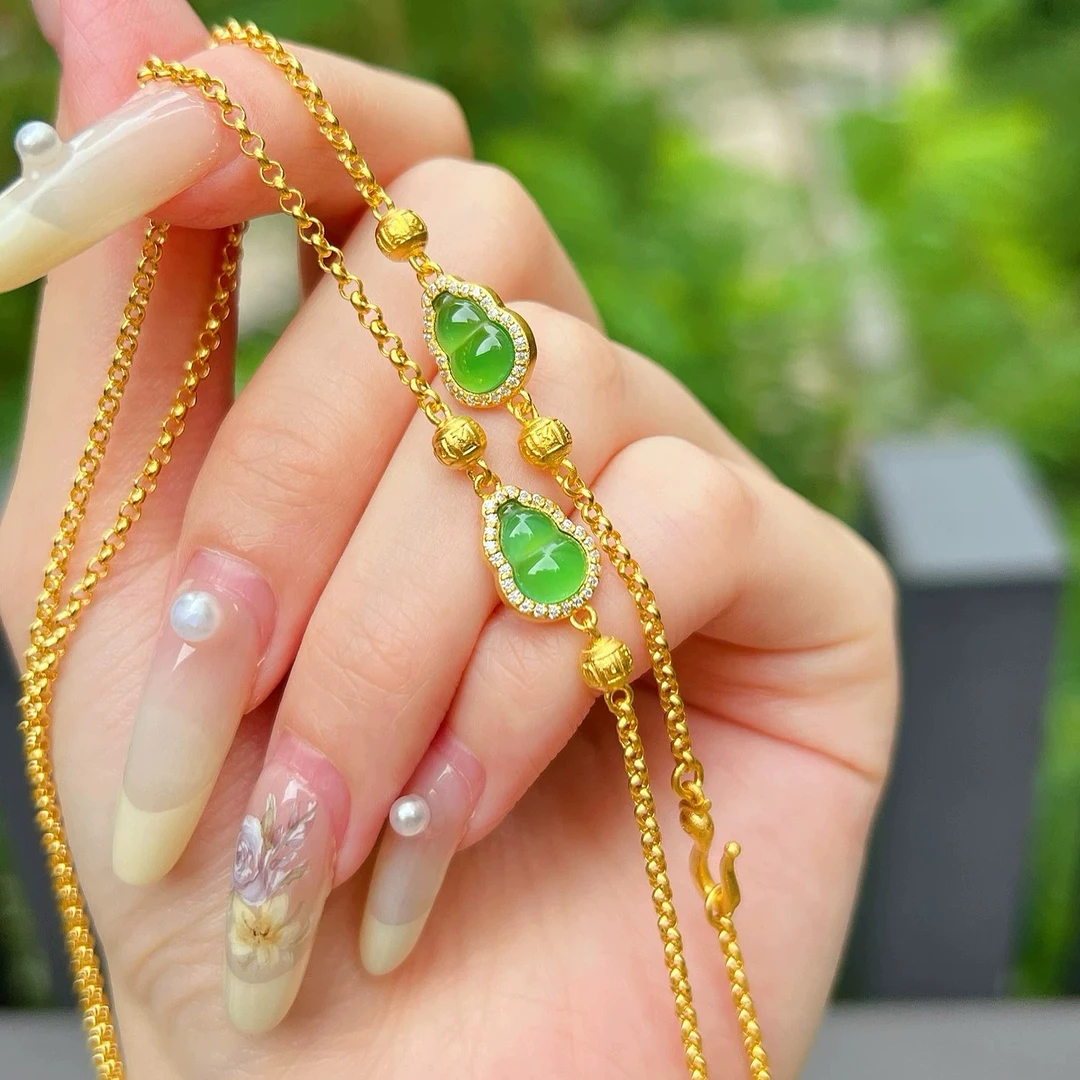 PL028绿葫芦项链经典百搭贵气显白（单独链条）