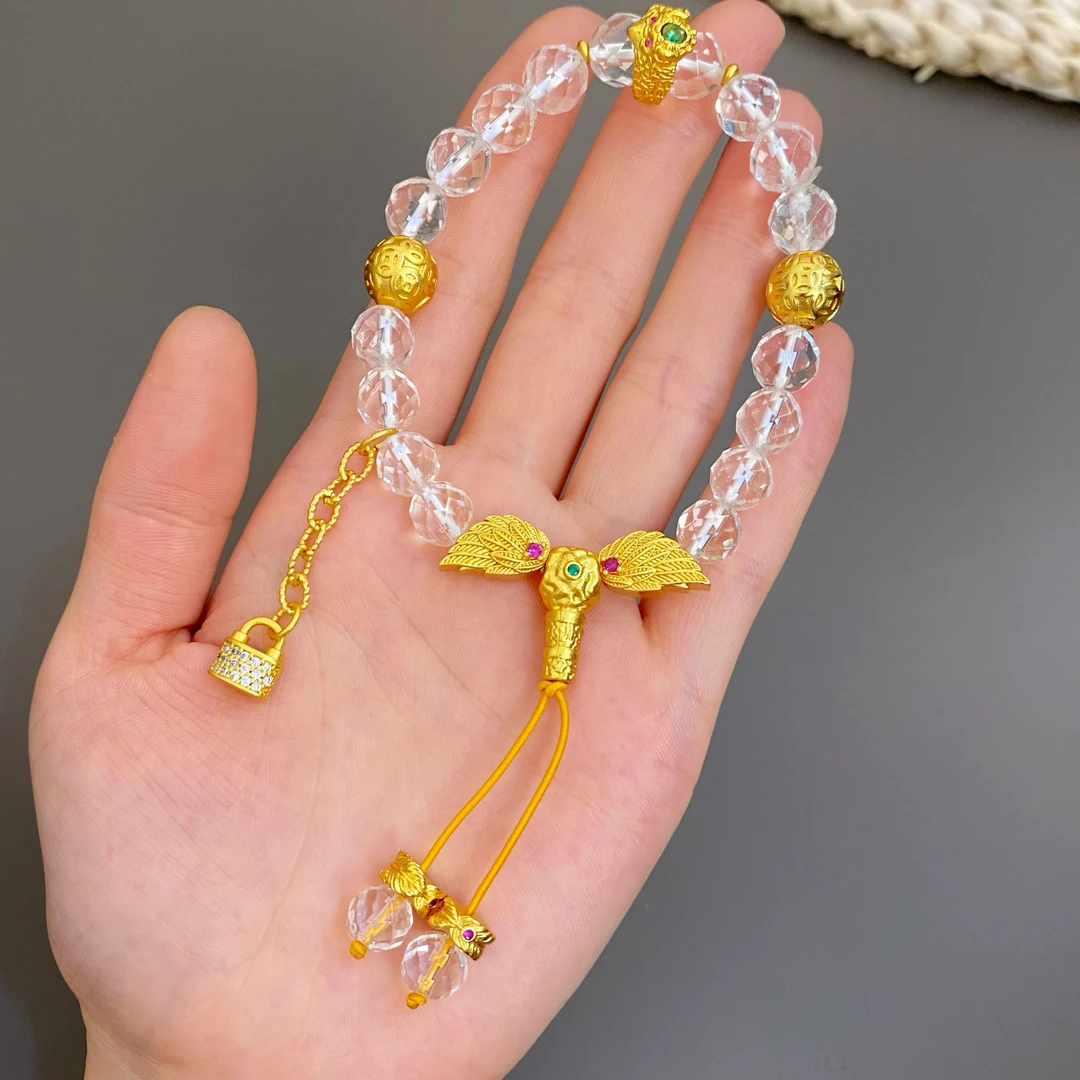 SL2312 天使之翼爆闪白水日手链女小众设计手串