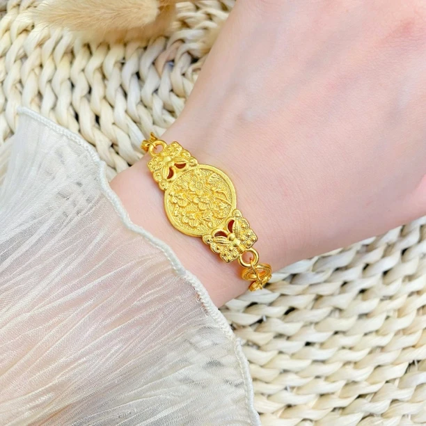 SL2324 錾刻飞花令手链 国风女士手牌手饰