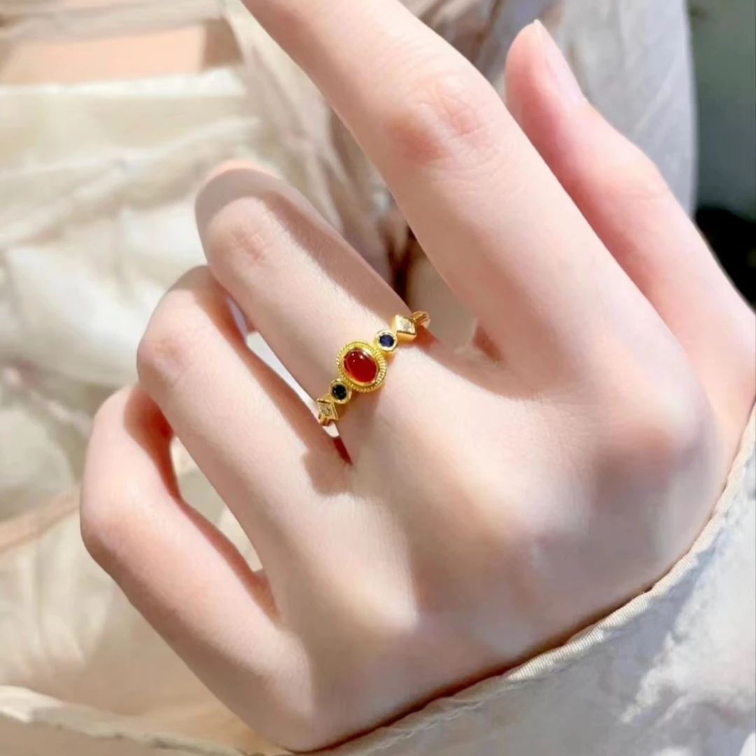 JZ6046 高品质 宫雀女国潮风复古戒指 简约时尚气质