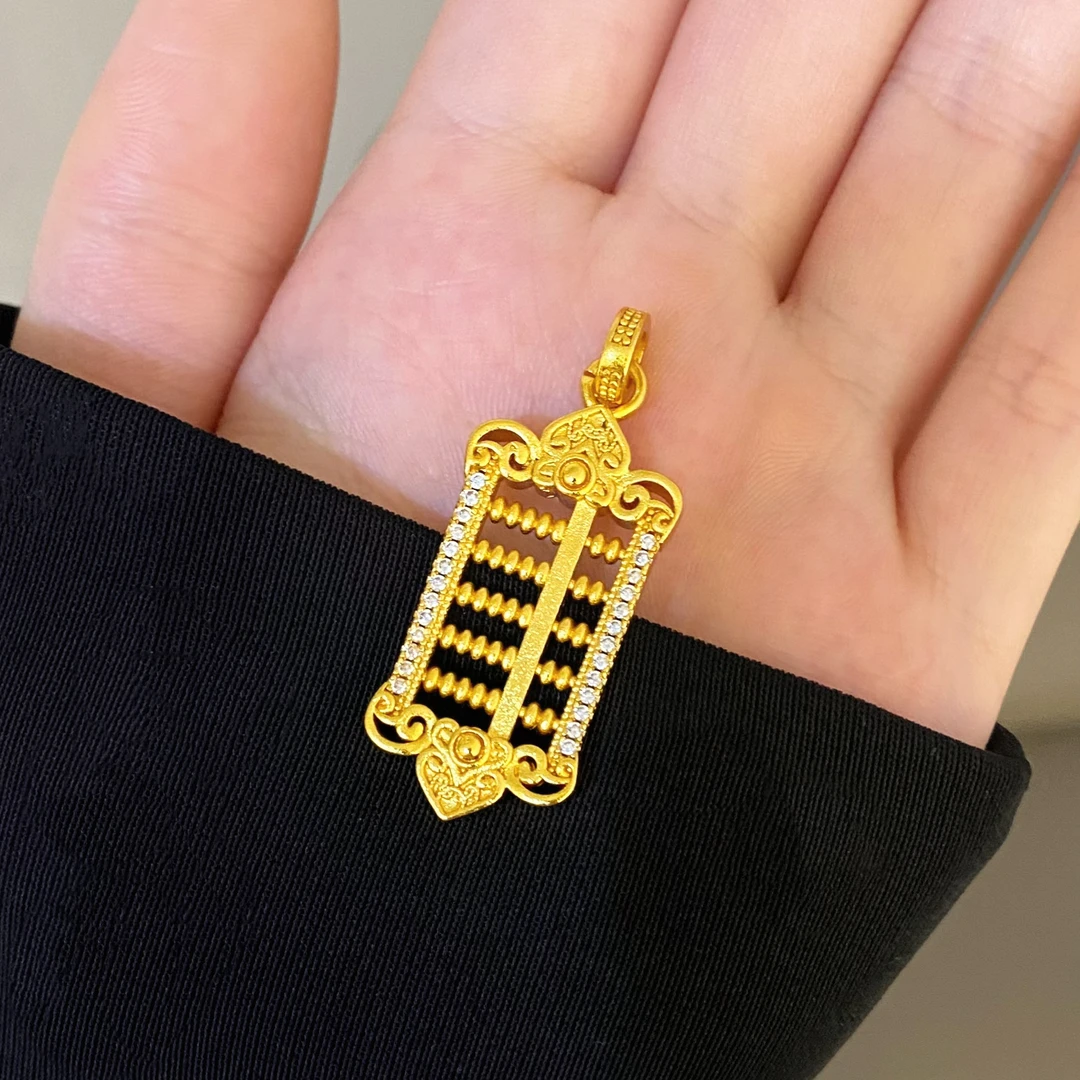 XL3474 精工点钻实心大算盘【单独吊坠】