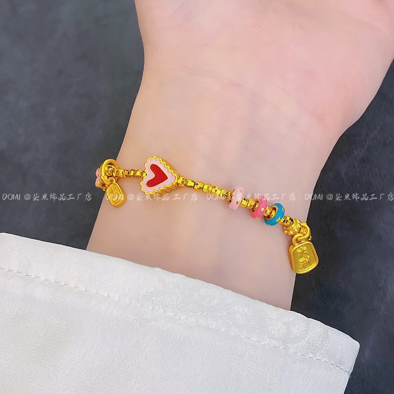 SL2207 珐琅彩爱心蹦迪甜甜圈手链可爱夏天百搭可调节