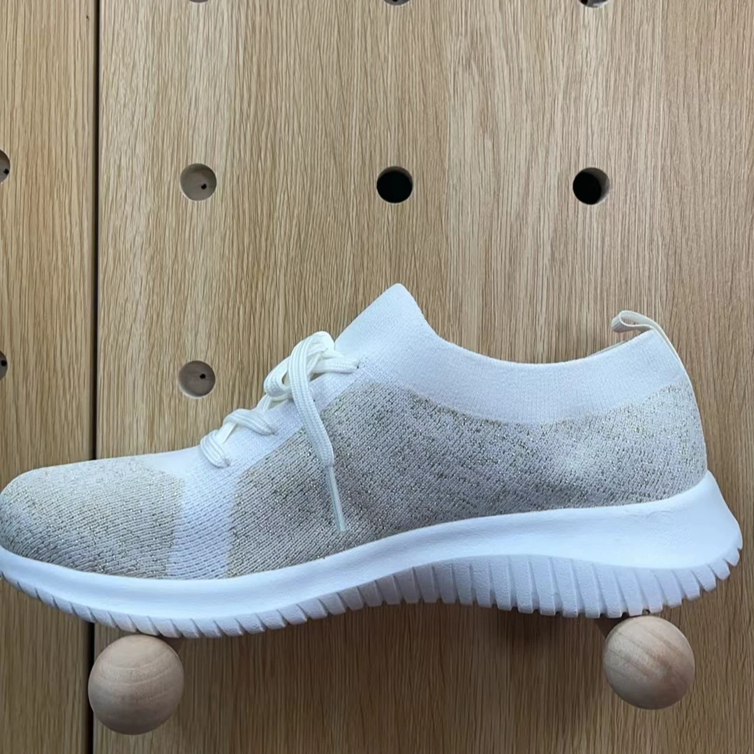 轻盈无缝透气钩织 假系带一脚蹬运动休闲健步女鞋